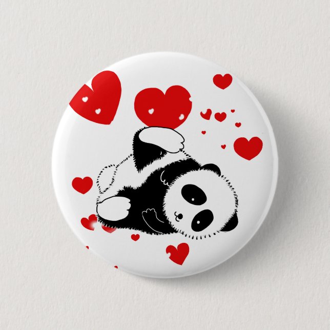 pandas "panda bears" "panda bear baby" "kawaii pan 2 inch round button (Front)