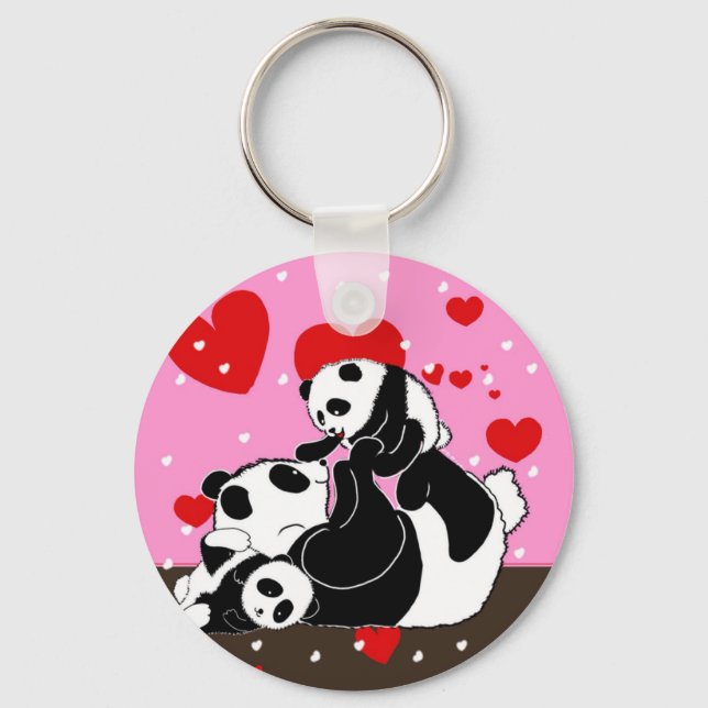 pandas "panda bears" "panda bear baby" "kawaii pan keychain (Front)