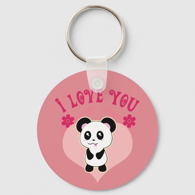 pandas "panda bears" "panda bear baby" "kawaii pan keychain (Front)