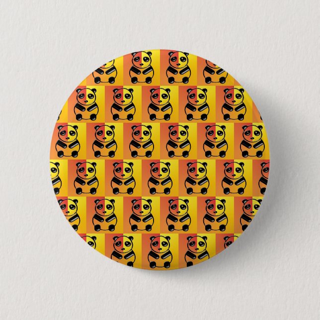 Pandas pattern 2 inch round button (Front)