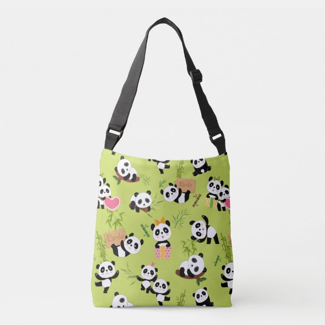 Panda's Pattern 3 Crossbody Bag (Front)
