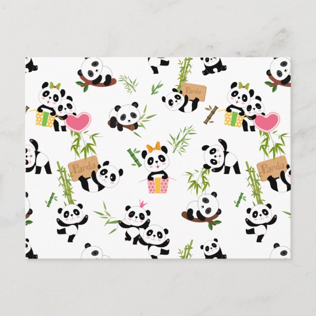 Panda's Pattern Postcard (Front)