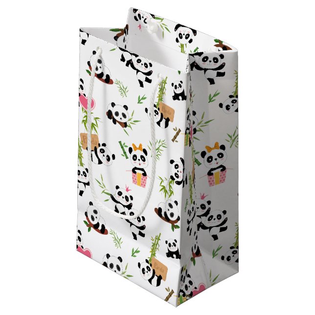 Panda's Pattern Small Gift Bag (Front Angled)