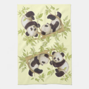 Panda's Playing in a Tree Kitchen Towel