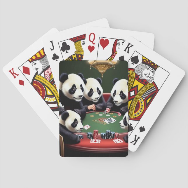 Pandas playing poker cards (Back)