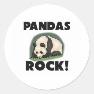 Pandas Rock Classic Round Sticker