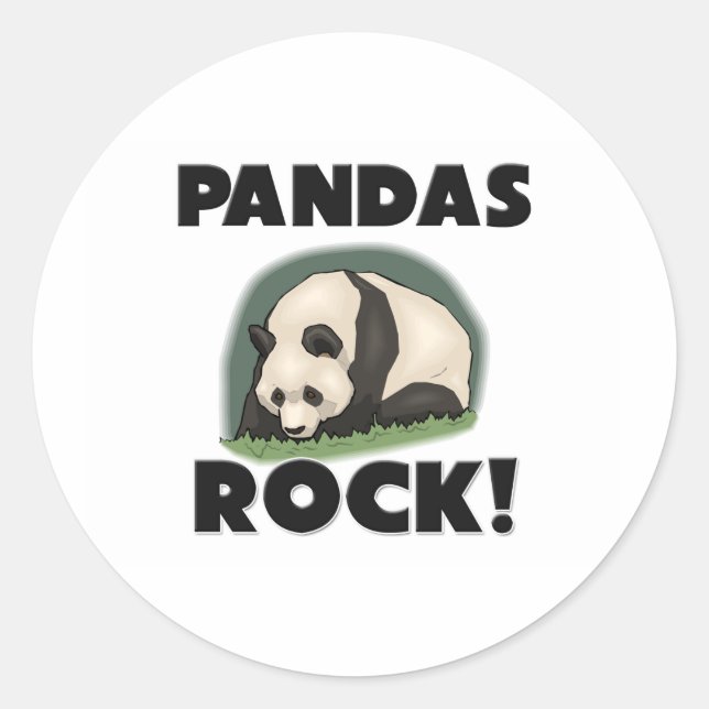 Pandas Rock Classic Round Sticker (Front)