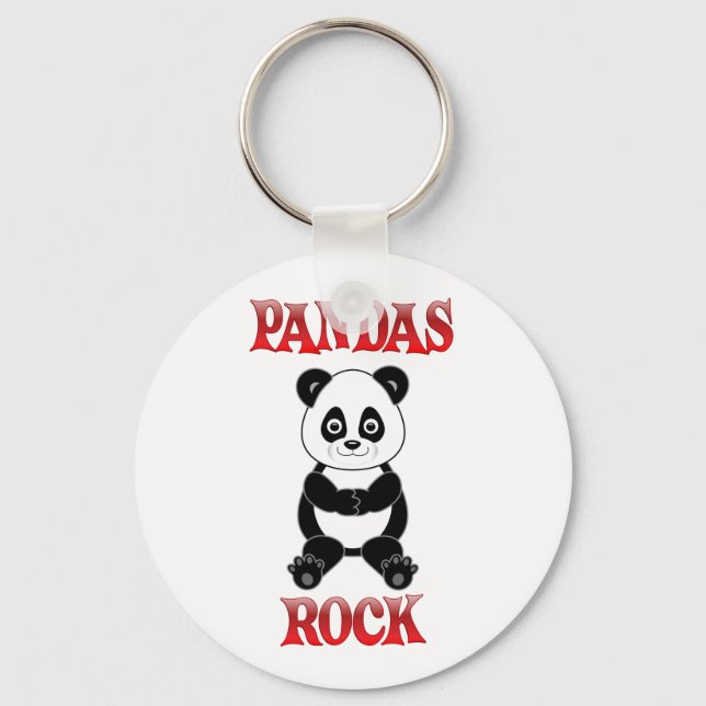 Pandas Rock Keychain (Front)