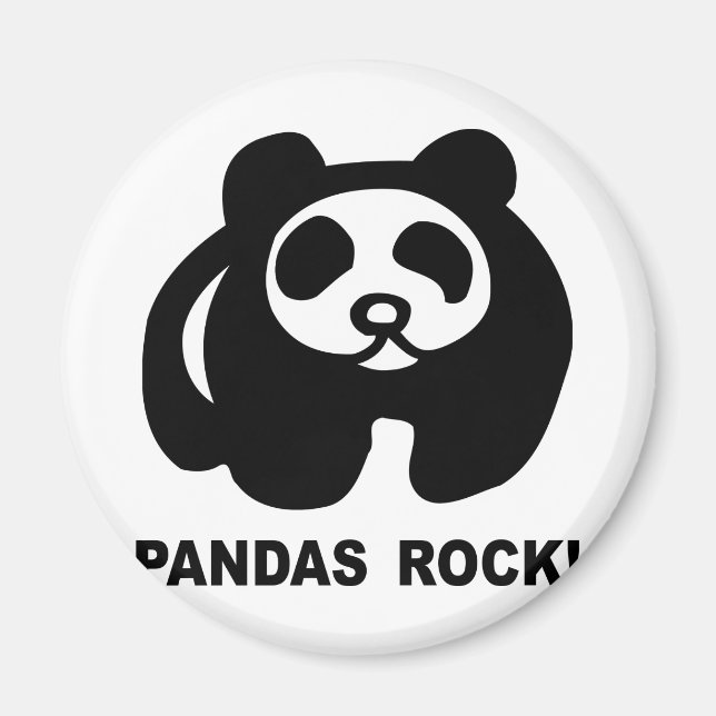 Pandas Rock Magnet (Front)
