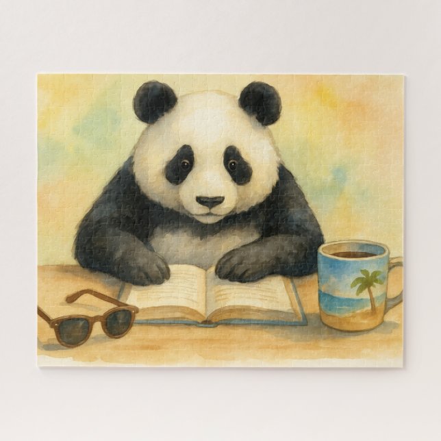 Panda's Summer Study Jigsaw Puzzle (Horizontal)