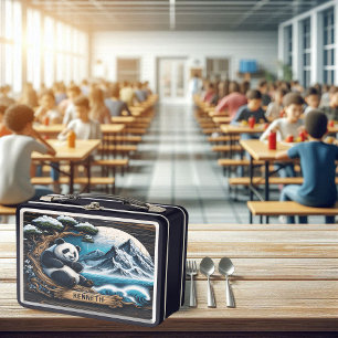 Panda's Treetop Retreat: Bamboo Delight Metal Lunch Box