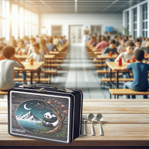 Panda's Treetop Sanctuary: Bamboo Serenity Metal Lunch Box