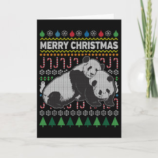 Pandas Ugly Christmas Sweater Wildlife Series Holiday Card