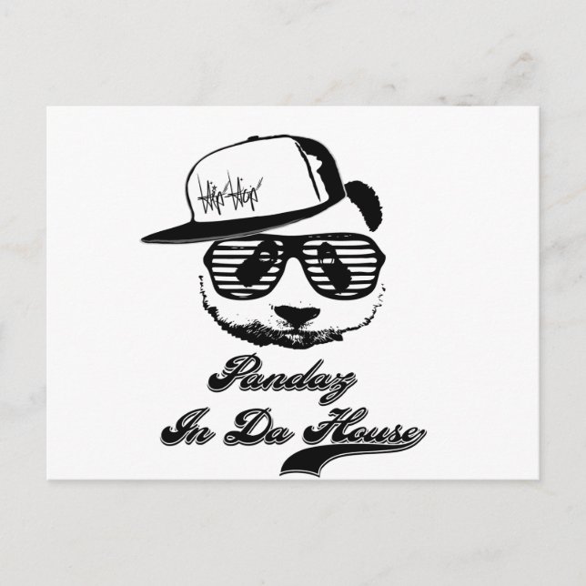 Pandaz In Da House. Ghetto panda Postcard (Front)