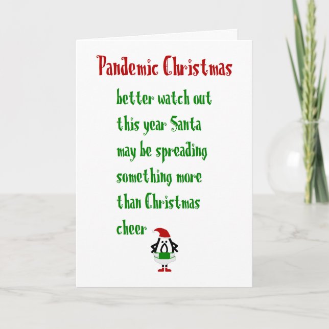 Pandemic Christmas A Funny Merry Christmas Poem Holiday Card (Front)