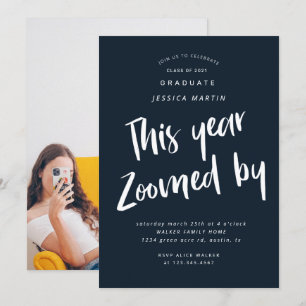 pandemic graduation photo party invitation