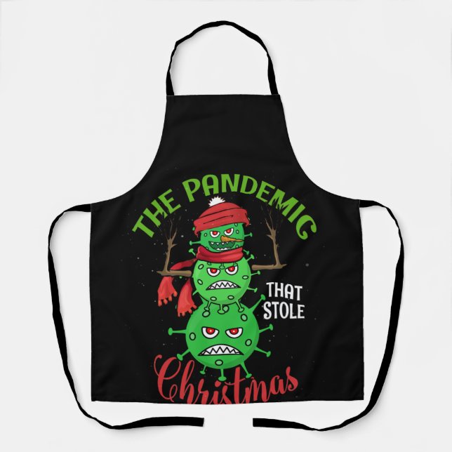 Pandemic That Stole Christmas Ugly Gift Xmas Virus Apron (Front)