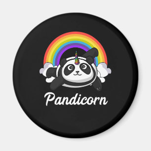 Pandicorn Panda Bear Unicorn Magical Rainbow Magnet