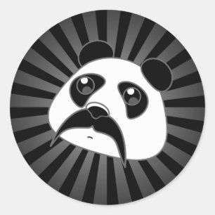 Pandlebar Moustache Classic Round Sticker