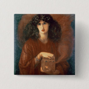 Pandora, 1871 (oil on canvas) 2 inch square button