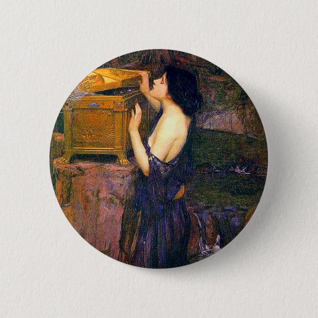 Pandora by John William Waterhouse 2 Inch Round Button (Front)