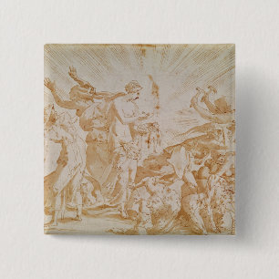 Pandora opening the box 2 inch square button