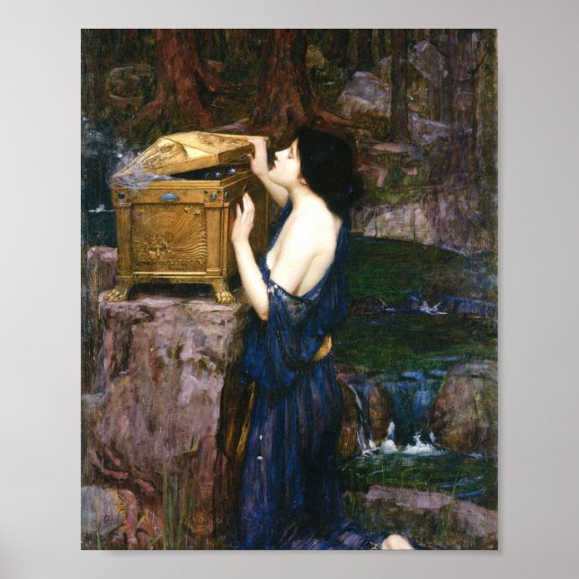 Pandora's Box - John William Waterhouse Poster (Front)