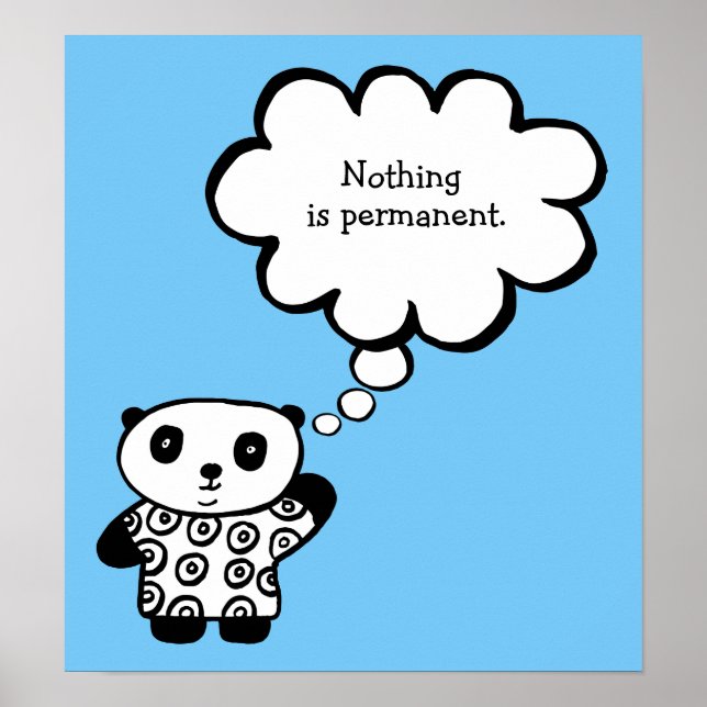 Pandy the Panda Buddhist Permanent Quote Poster (Front)