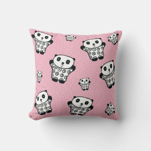 Pandy the Panda Polka Dot Throw Pillow