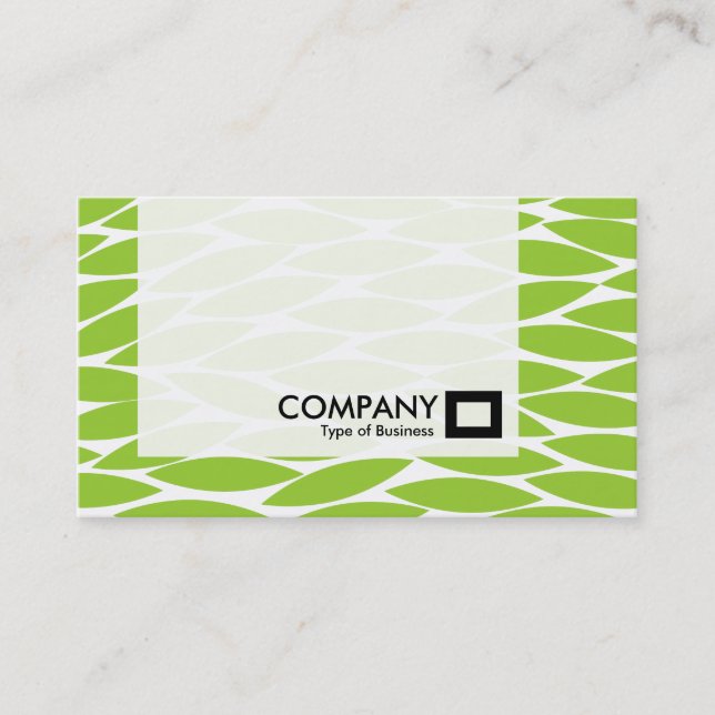 Panel - Abstract Leaves - Martian Green Business Card (Front)