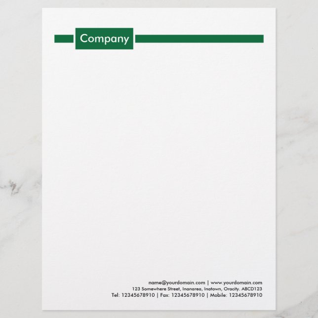 Panel and Line - Forest Green Letterhead (Front)
