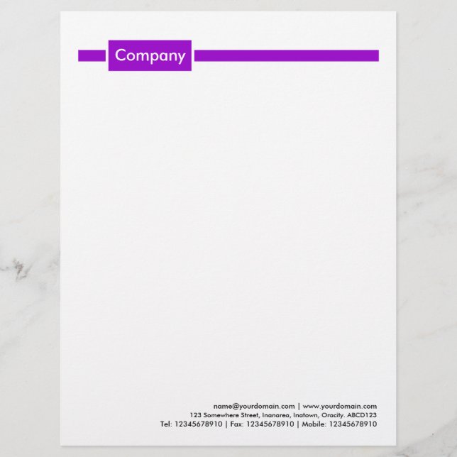 Panel and Line - Purple Letterhead (Front)