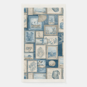 PANEL Cobalt Seas – Coastal Paradise Blocks  Napkin