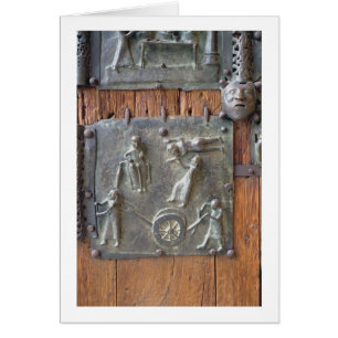 Panel from the left hand door, 12th century (bronz