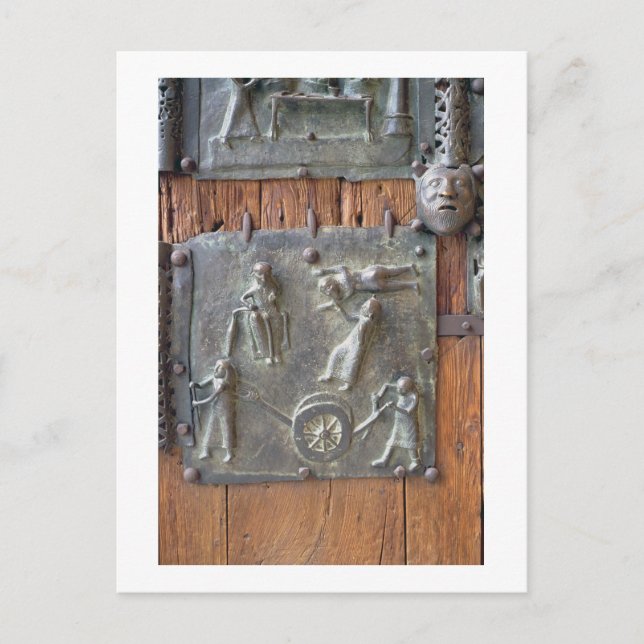 Panel from the left hand door, 12th century (bronz postcard (Front)