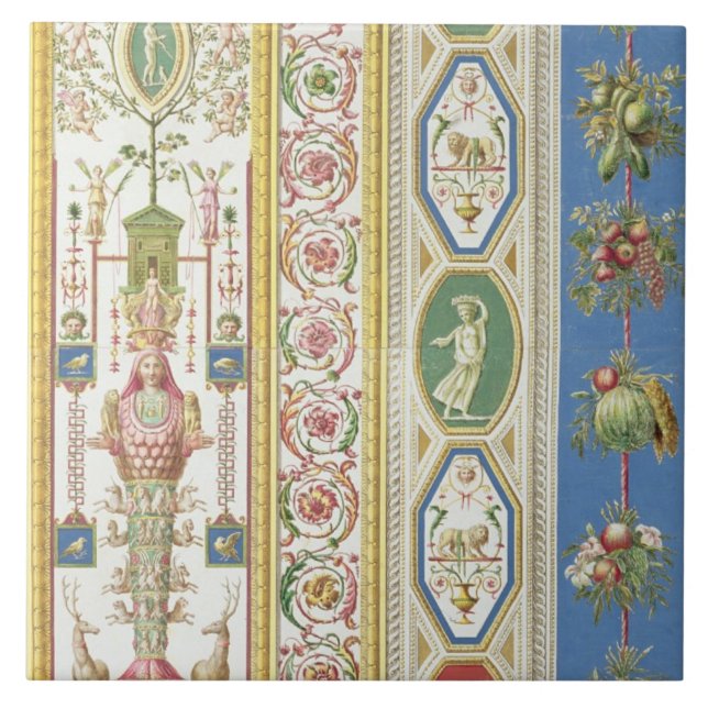 Panel from the Raphael Loggia at the Vatican, engr Tile (Front)