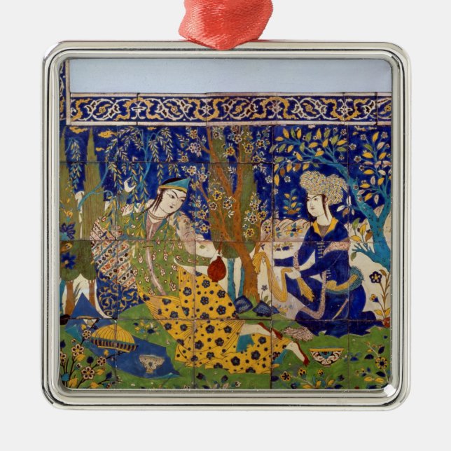 Panel of glazed earthenware tile-work, Isfahan Metal Ornament (Front)
