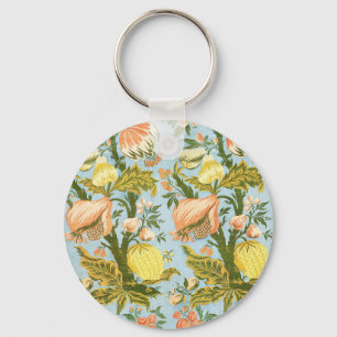 Panel With Design of Fruit Trees Vintage Brocade Keychain