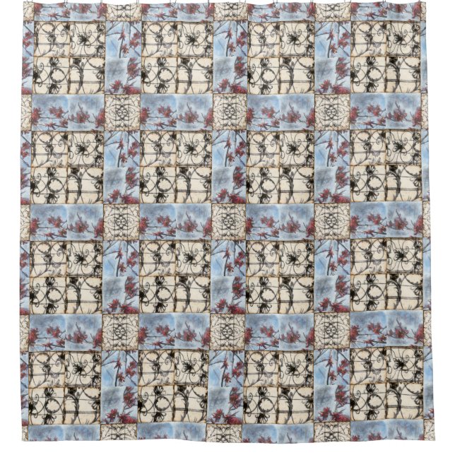 Panelled Abstract Scrollwork Painting (Front)