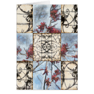 Panelled Abstract Scrollwork Painting