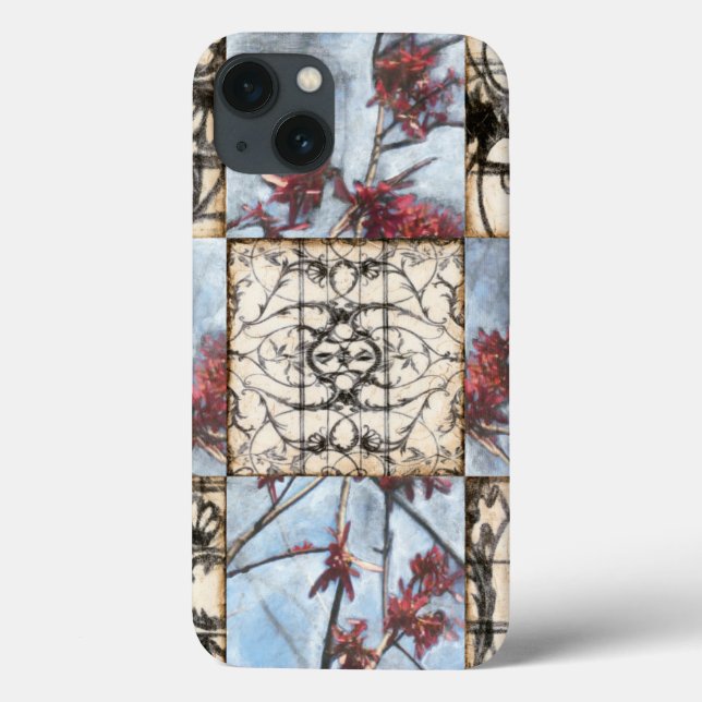 Panelled Abstract Scrollwork Painting Case-Mate iPhone Case (Back)