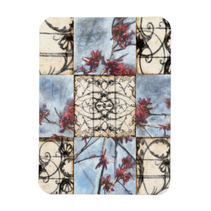 Panelled Abstract Scrollwork Painting Magnet