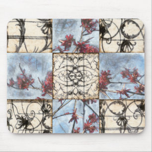 Panelled Abstract Scrollwork Painting Mouse Pad