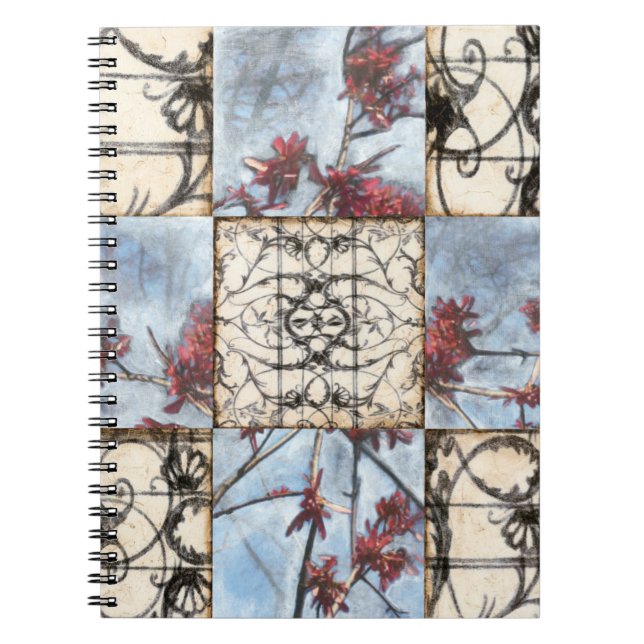 Panelled Abstract Scrollwork Painting Notebook (Front)