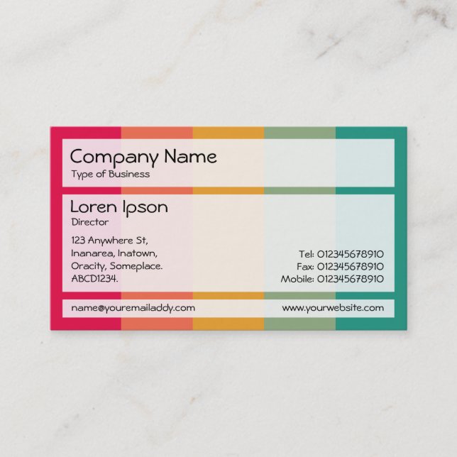 Panels 02 - Colour Bands 01 Business Card (Front)