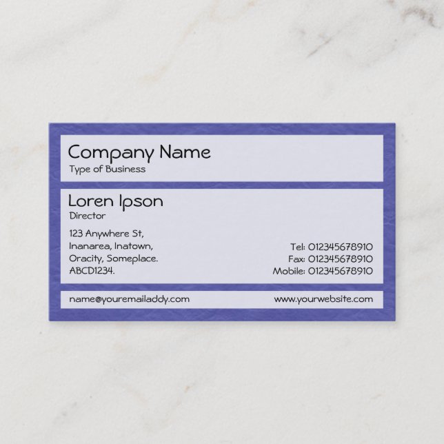 Panels 02 - Creased Paper Dk Blue Business Card (Front)