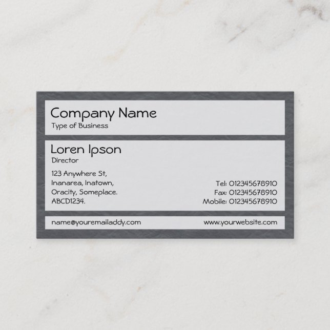 Panels 02 - Creased Paper Dk Grey Business Card (Front)
