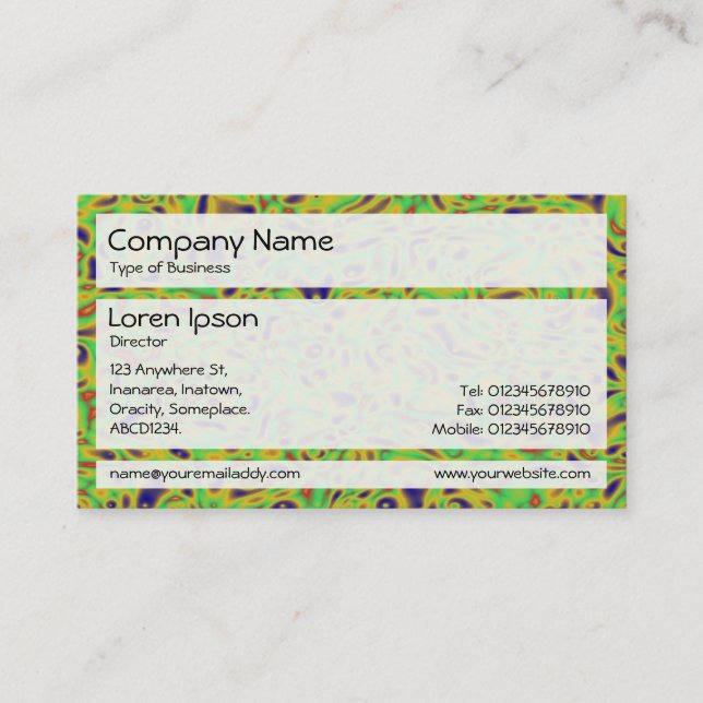 Panels 02 - Green Marbling Business Card (Front)