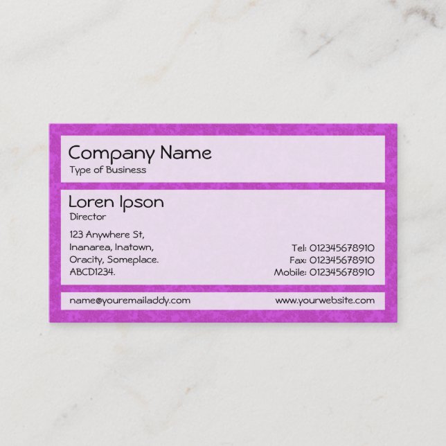 Panels 02 - Magenta Stipple Business Card (Front)