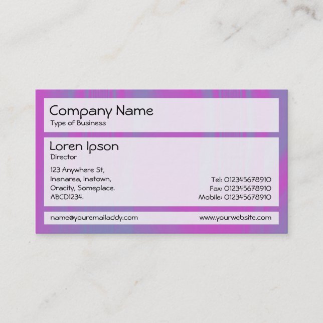 Panels 02 - Magenta Streaks Business Card (Front)